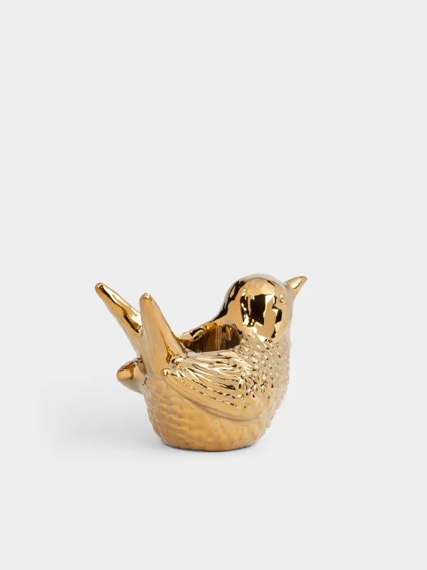 Тіс шұқығыштарға арналған тұғыр, 9 см, фарфор P, алтын түстес, Құс, Birds, image-1