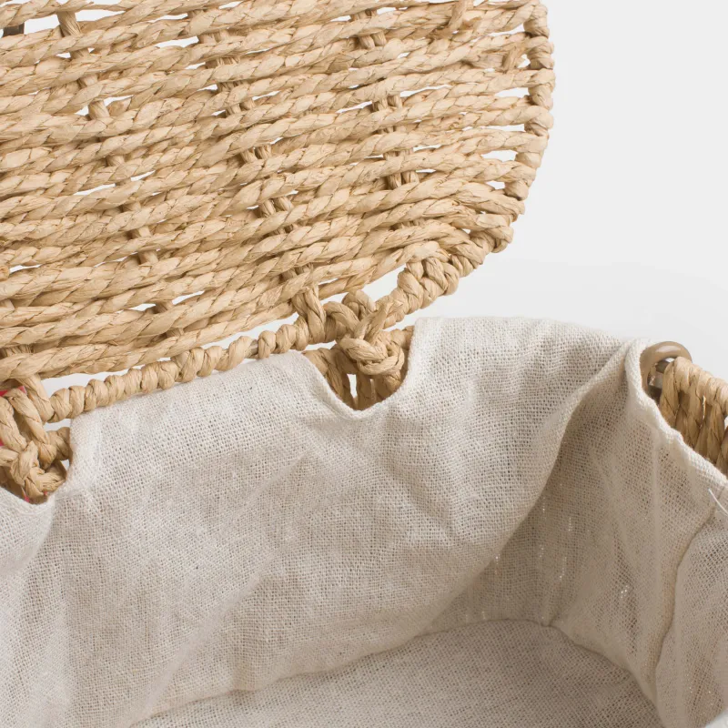 Сақтауға арналған себет, 27х17х13 см, өрілген, тұтқалары бар, қақпағы бар, целлюлоза, сопақша, Braided, image-6