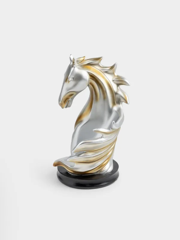 Бөтелке тұғыры, 14х25 см, полирезин, алтын-қара, Жылқы, Horse color, image-0