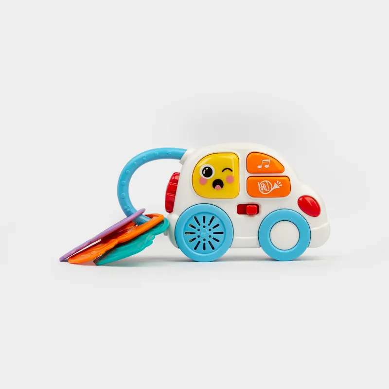 Игрушка-прорезыватель, 20х8 см, музыкальная, с подсветкой, пластик/полипропилен, Машина, Traffic