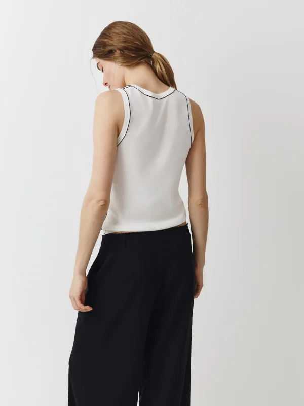 Әйелдерге арналған топ, өлшемі XS, контрастты жиегі бар, вискоза/нейлон, ашық сарғылт-қоңыр, Anselma, image-3