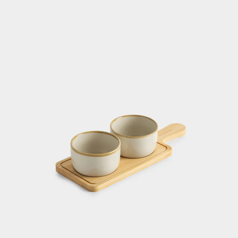 Тіскебасарлар жиынтығы, 2 зат, тұғырда, керамика/бамбук, қоңыр, Bamboo