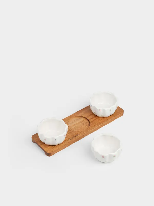 Набор для закусок, на подставке, Нежные цветы, El flora, image-3