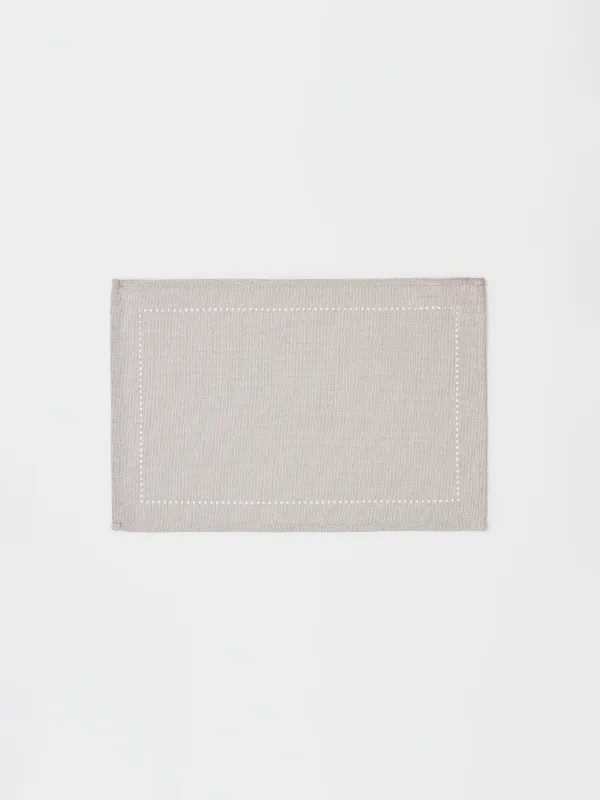 Салфетка под приборы, 30х45 см, полиэстер, прямоугольная, бежевая, Hemstitch, image-0