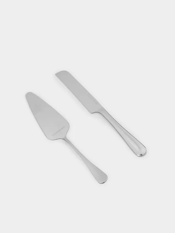 Приборы для сервировки торта, 22 и 23 см, 2 пр, лопатка/нож, сталь, Classic, image-0