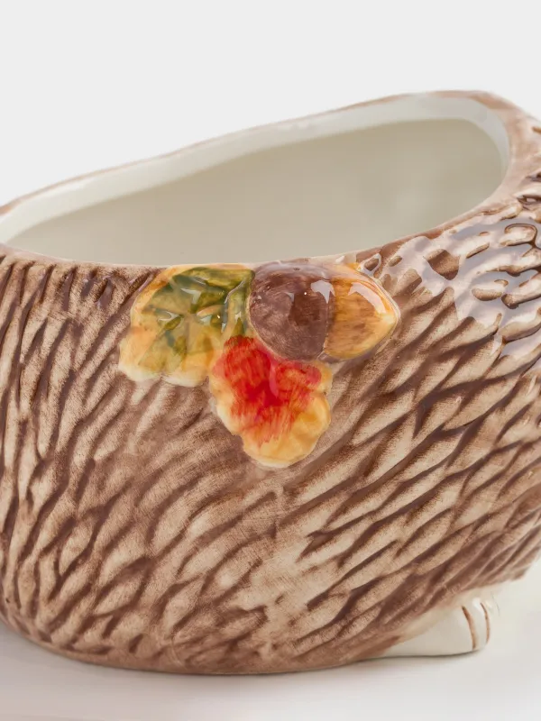 Кәмпит ыдысы, 17х9 см, 600 мл,  керамика, қоңыр, қарағай қосылған кірпі, Forest symphony, image-4