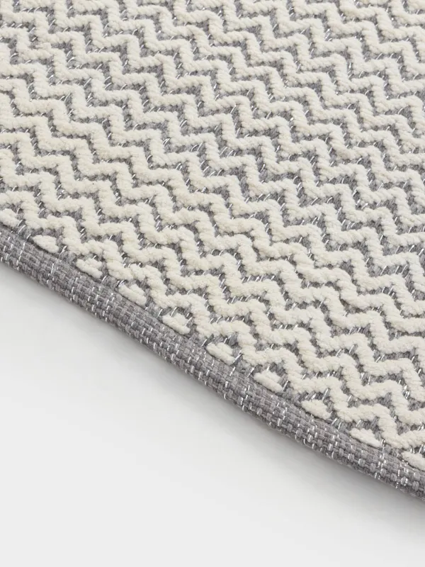 Кілем, 50х80 см, мақта, АҚ және сұр, лурекс Зигзагтары, Shiny threads, image-4