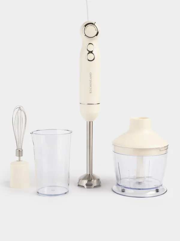 Блендер погружной, электрический, 800 Вт, 4 пр, сталь/пластик, бежевый, Vintage kitchen, image-0