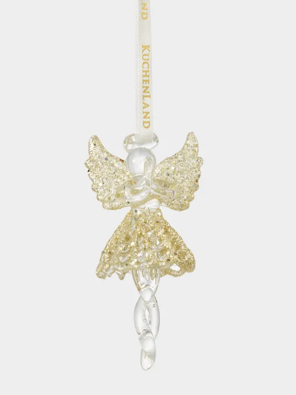 Шырша ойыншығы, 8 см, шыны, жылтырақтары бар, Періште, Angel Statuette, image-0