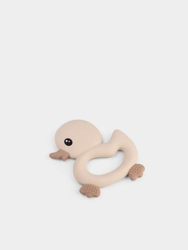 Игрушка-прорезыватель, 9х10 см, силикон, бежевая, Утенок, Kiddy, image-3