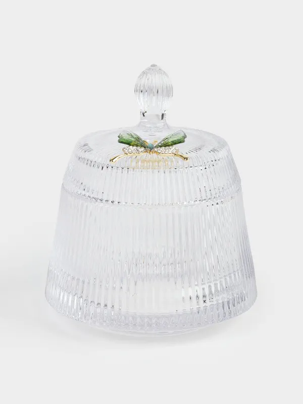 Емкость для хранения, 11х13 см, 250 мл, стекло Р/стразы, Бабочка, Butterfly, image-0