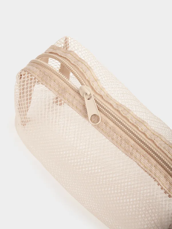 Косметикалық сөмке, 18х12 см, полиэстер, сарғылт-қоңыр, Тор, Easy Travel, image-3