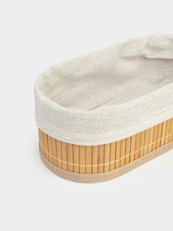 Ас құралдарына арналған себет, 19х10 см, бамбук / мақта, сопақ, сарғылт қоңыр, Stem, image-2