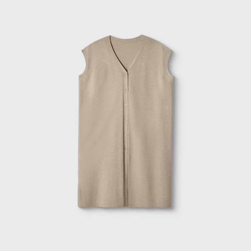 Әйелдер кардиганы, ұзын, өлшемі L, полиамид/полиэстер/акрил К, сарғылт-қоңыр, Agueda, image-4