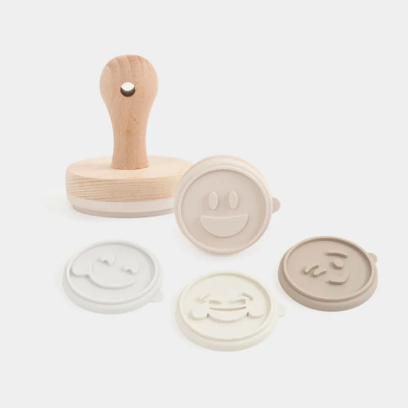 Пісіруге арналған штамп, 4 дана, силикон/ағаш, түс, Bakery emotional, image-0