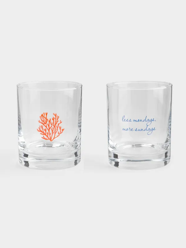 Виски стақаны, 10 см, 340 мл, 2 дана, шыны, теңіз маржандары, Libona, image-0