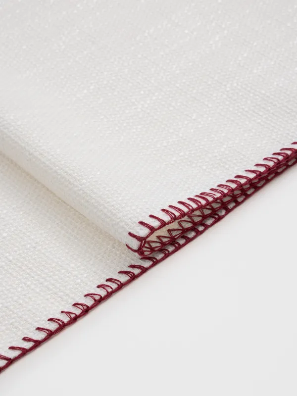 Үстел төсеніші, 40х160 см, тігісі бар, полиэстер, сүт түстес, Кендір мата, Gunny traditions, image-2