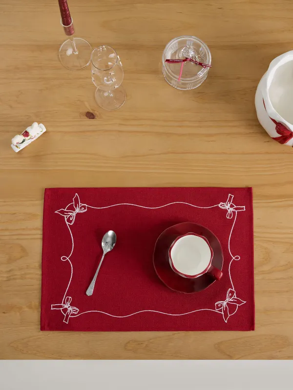 Аспаптарға арналған майлық, 30х45 см, полиэстер, тікбұрыш, қою қызыл, Бантиктер, Bow bordo, image-3