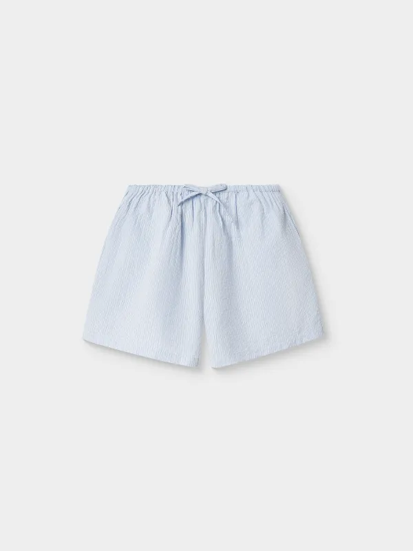 Әйелдер шорттары, үйге арналған, өлшемі S, мақта К, ақ және көгілдір, Жолақ/Тор, Vicila, image-4