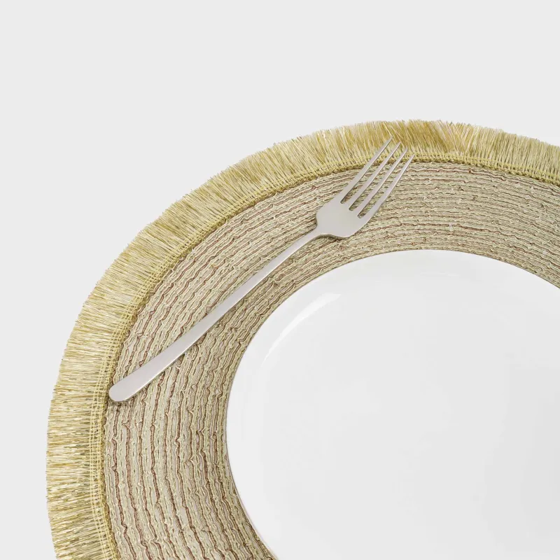 Аспаптарға арналған майлық, 38 см, жиегі бар, полиэстер, дөңгелек, алтын, Rotary shine, image-3