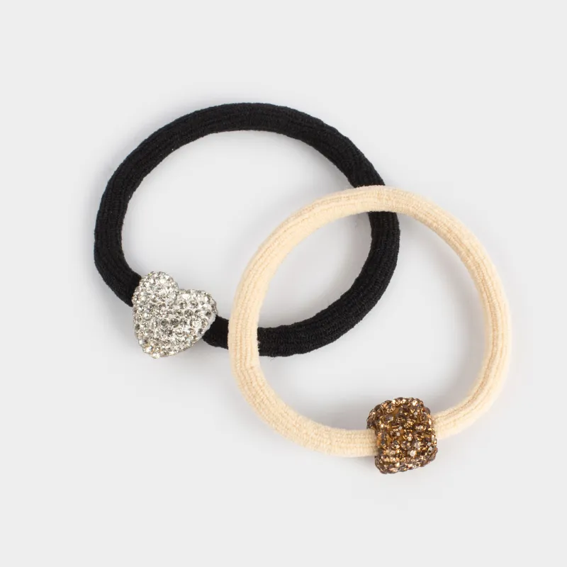 Шашқа арналған резеңкелер жиынтығы, 6 см, 2 дана, полиэстер/металл, күміс/шампан, Gracile