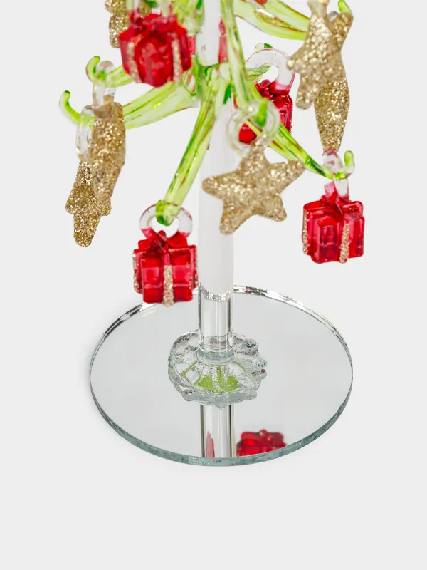 Статуэтка, 20 см, с подвесками, стекло, Ель с игрушками, Christmas vitreous, image-1