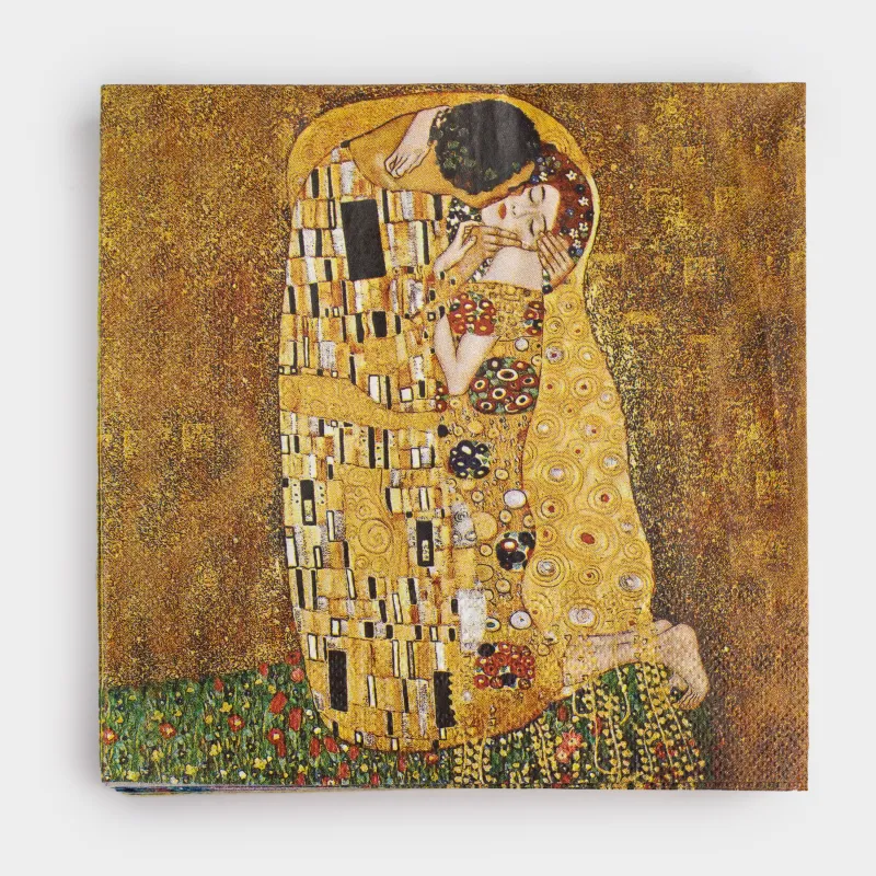 Қағаз майлықтар, 33х33 см, 20 дана, Климт, Поцелуй, Art поцелуй