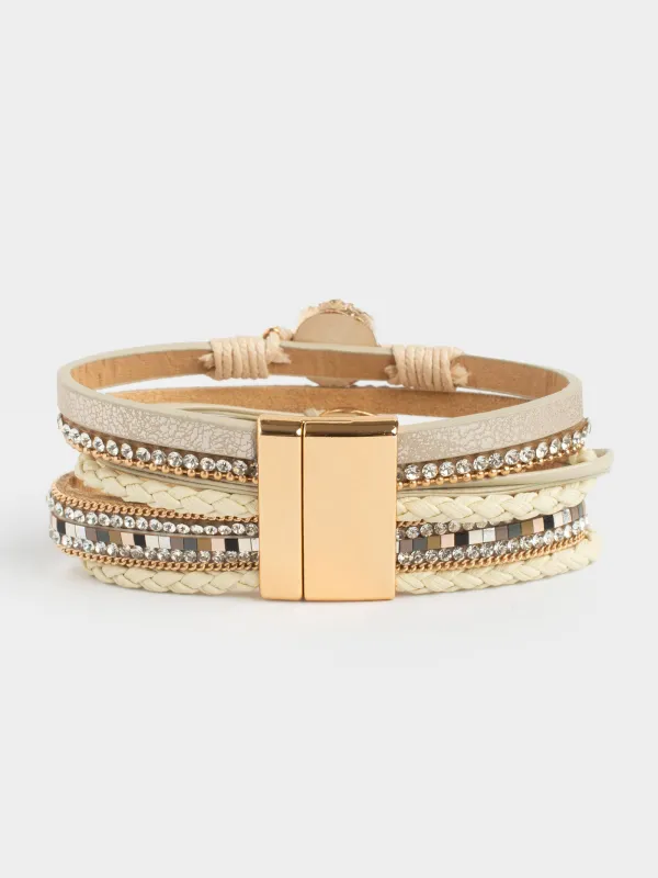 Білезік, 20 см, көп деңгейлі, полиэстер/металл, Jewelry heart, image-2