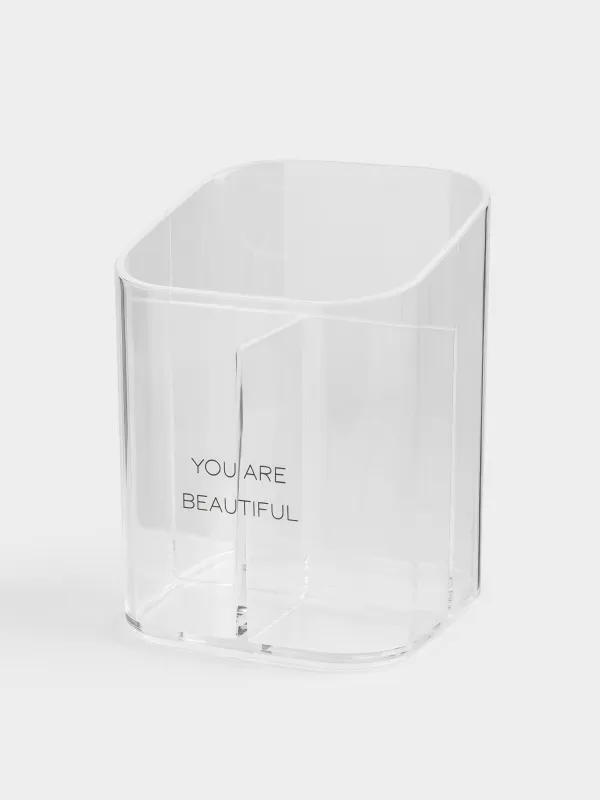 Органайзер для косметики, 8х11 см, 3 отд, пластик, Basic font, image-1