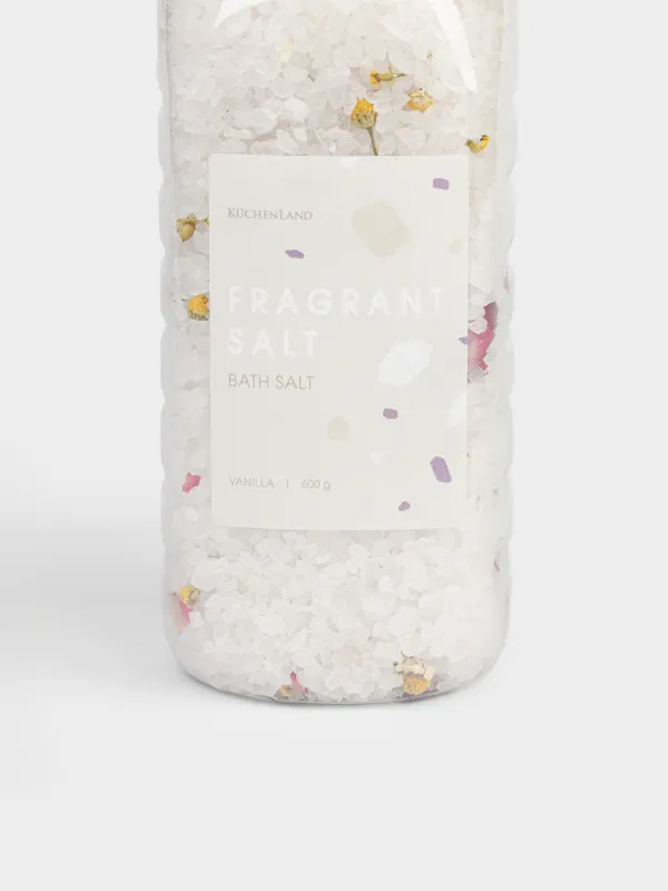 Ваннаға арналған тұз, 600 гр, нәрлендіреді, Түймедақ және қытай раушан гүлдері, Ваниль, Fragrant salt, image-1
