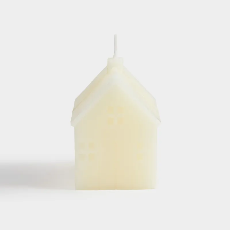 Свеча, 9 см, белая, Домик, House shape, image-2