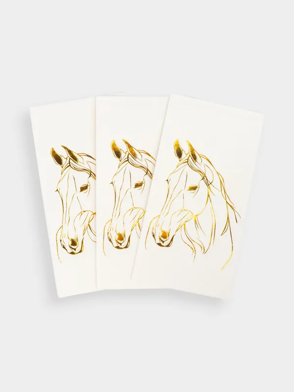 Салфетки бумажные, 33х33 см, 20 шт, Horse gold, image-2