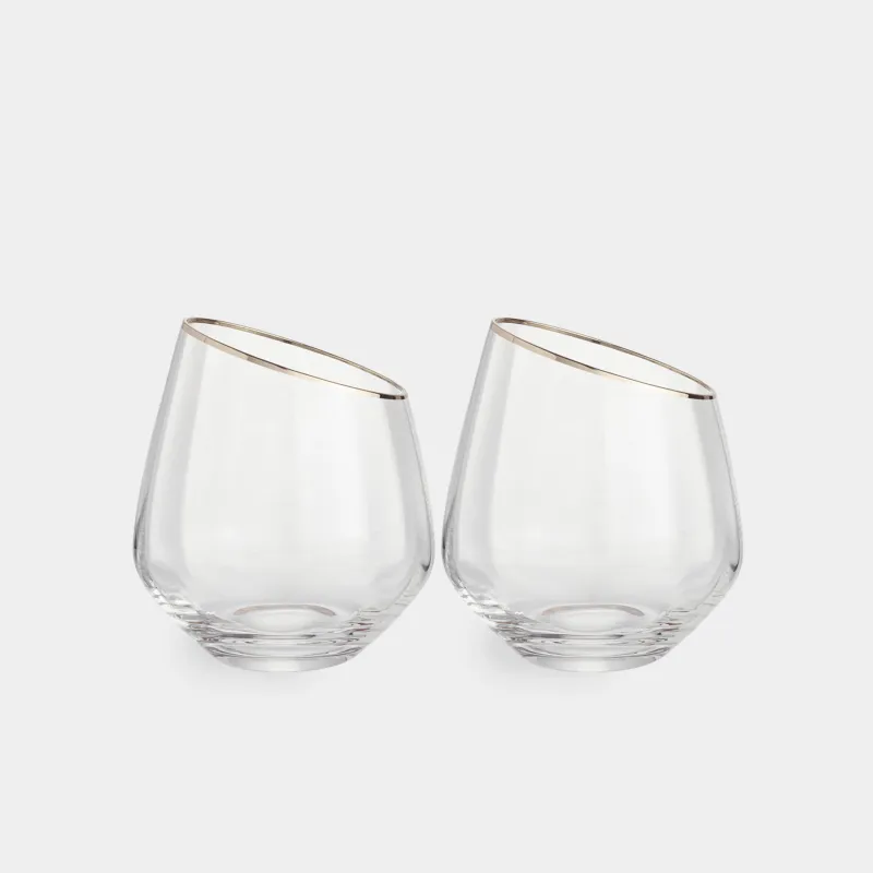 Стакан, 350 мл, 2 шт, с золотистым кантом, Charm R gold