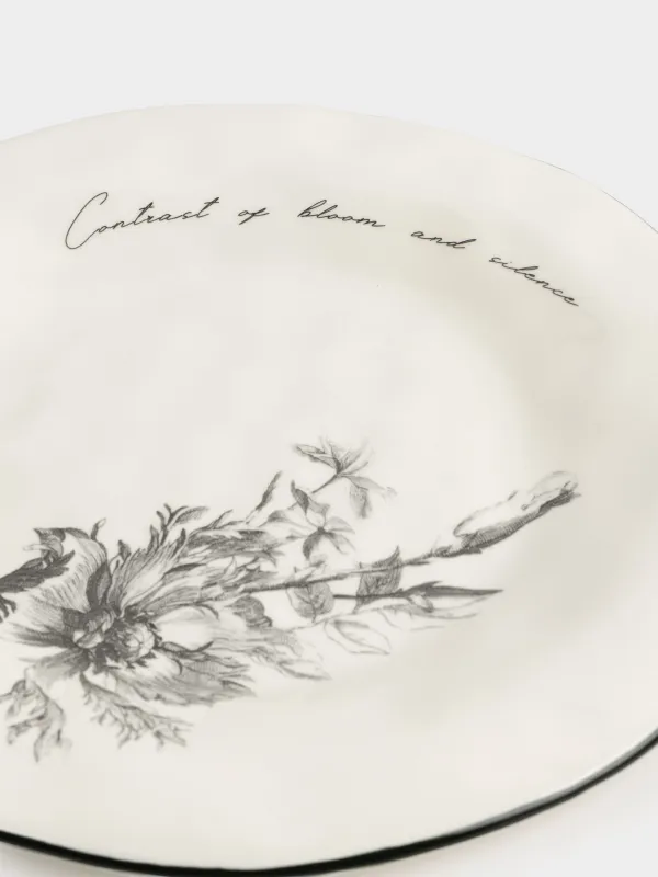 Тарелка обеденная, 28 см, керамика D, белая, Графичные цветы, Floria graphic, image-2