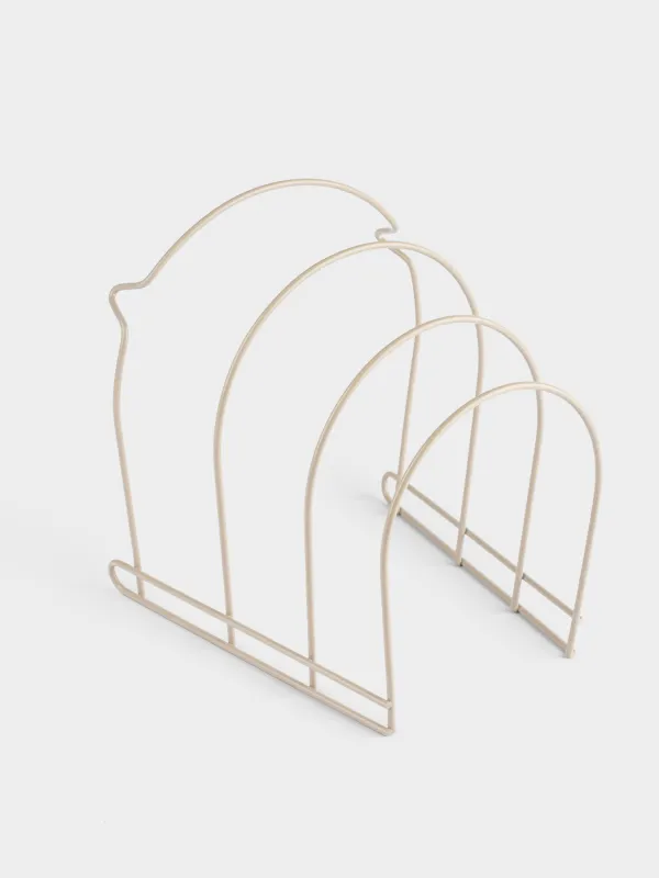 Табалар мен қақпақтарға арналған тұғыр-органайзер, 24х26 см, 4 бөлім, металл, сарғылт-қоңыр, Beige style, image-0