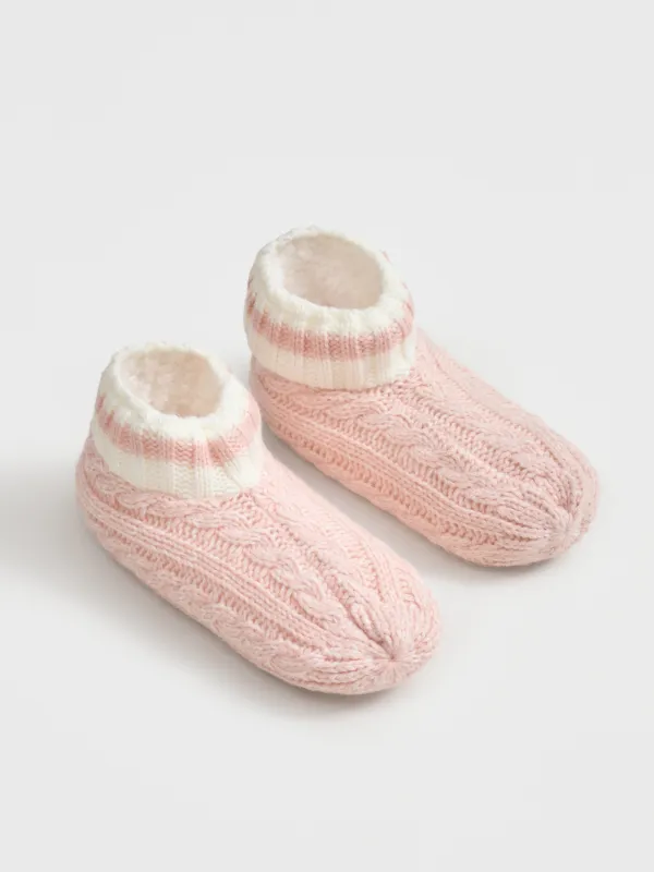 Носки женские, акрил/шерпа, Knitted soft, image-1