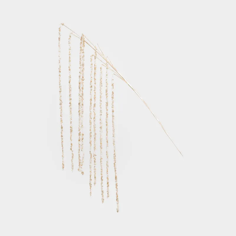 Сәндік бұтақ, 73 см, пластик/металл, Мұзды алтын шыбықтар, Crystal decor