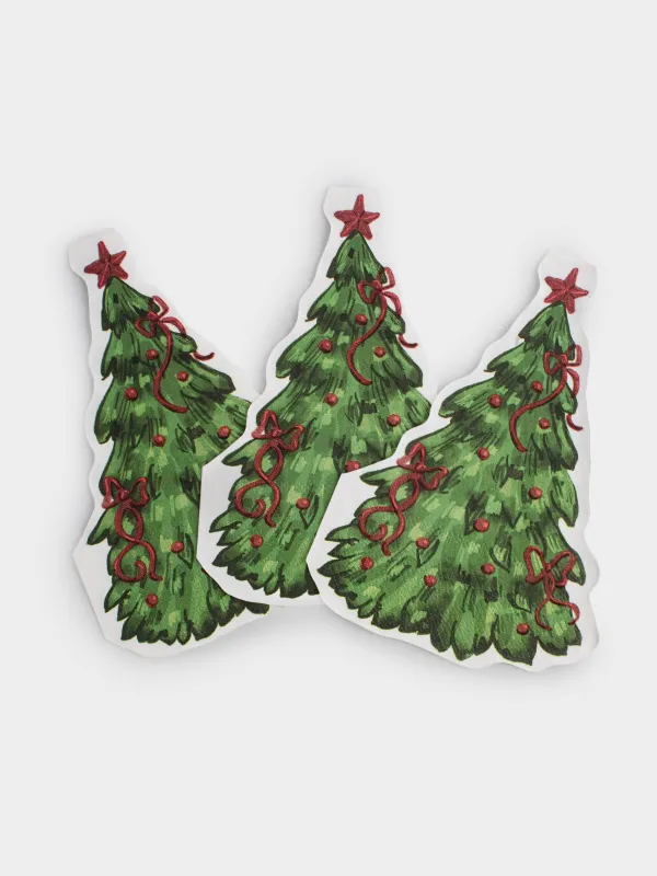 Қағаз майлықтар, 20х30 см, 20 дана, пішінді, ақ, жұлдызды шырша, Christmas traditions, image-2