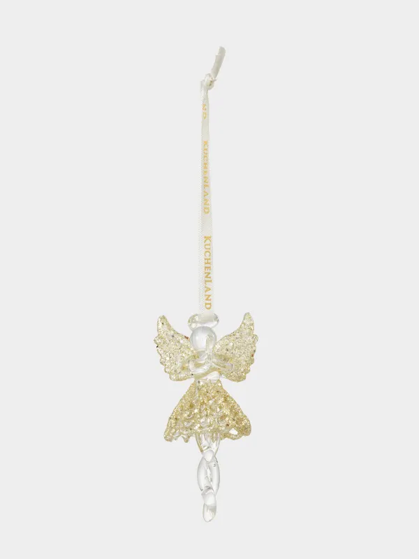 Шырша ойыншығы, 8 см, шыны, жылтырақтары бар, Періште, Angel Statuette, image-1