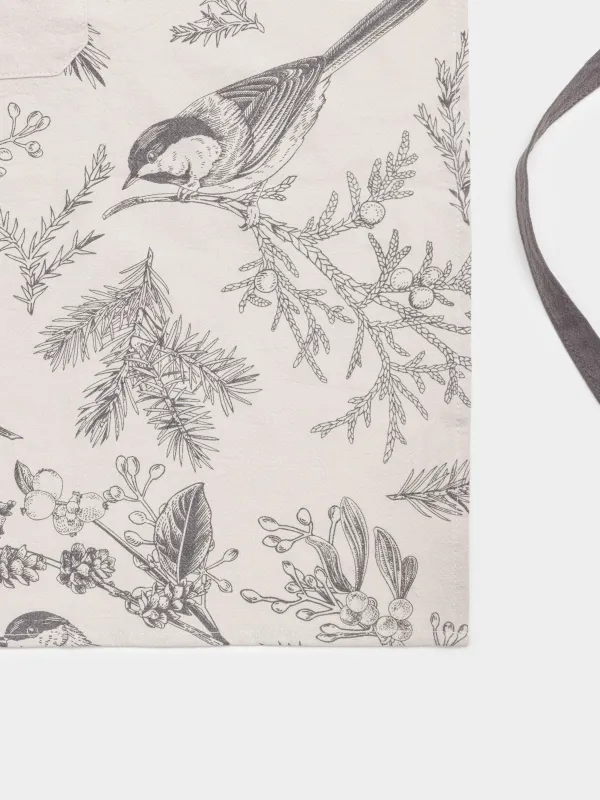 Алжапқыш, 65х80 см, мақта, сұр және сарғылт-қоңыр, Бұтақтардағы суықторғайлар, Bullfinchs, image-6