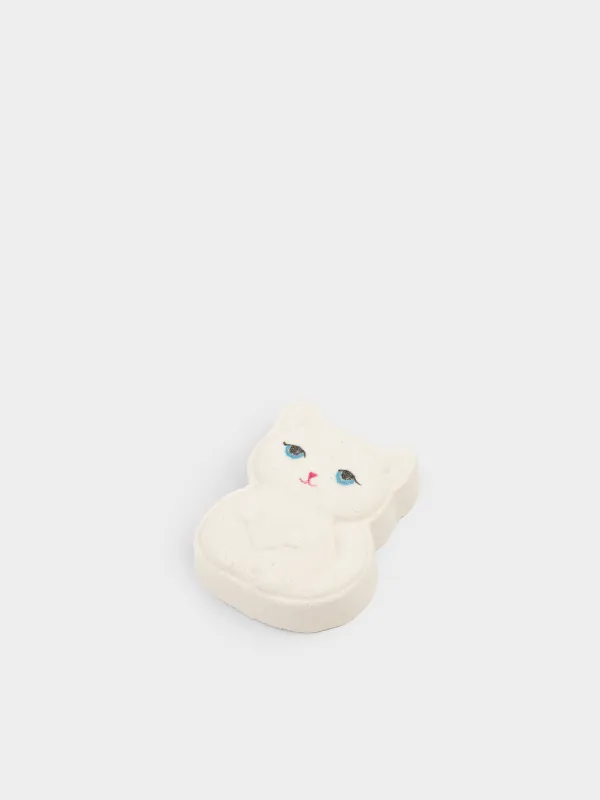 Бомбочка для ванны, 100 гр, с блестками, Белая, Ваниль, Кошечка, Sparkle body, image-1