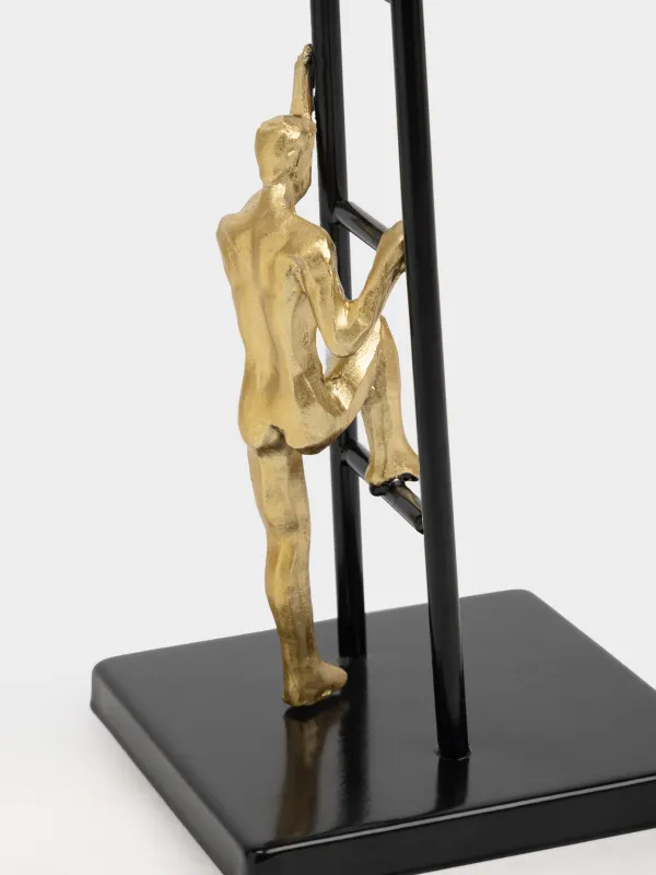 Мүсінше, 10х28 см, полирезин, қара және алтын, Адамдары бар баспалдақ, Two faces, image-3