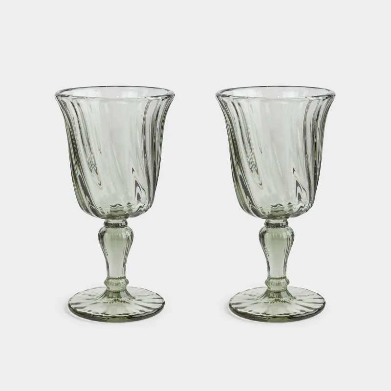 Шарап бокалы, 250 мл, 2 дана, шыны Р, жасыл, Lombardy R color