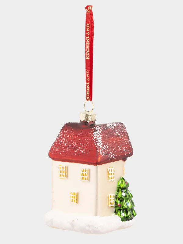 Шырша ойыншығы, 7х10 см, шыны, жылтырақтары бар, қоңыр және қызыл, Үй, Figure christmas, image-3