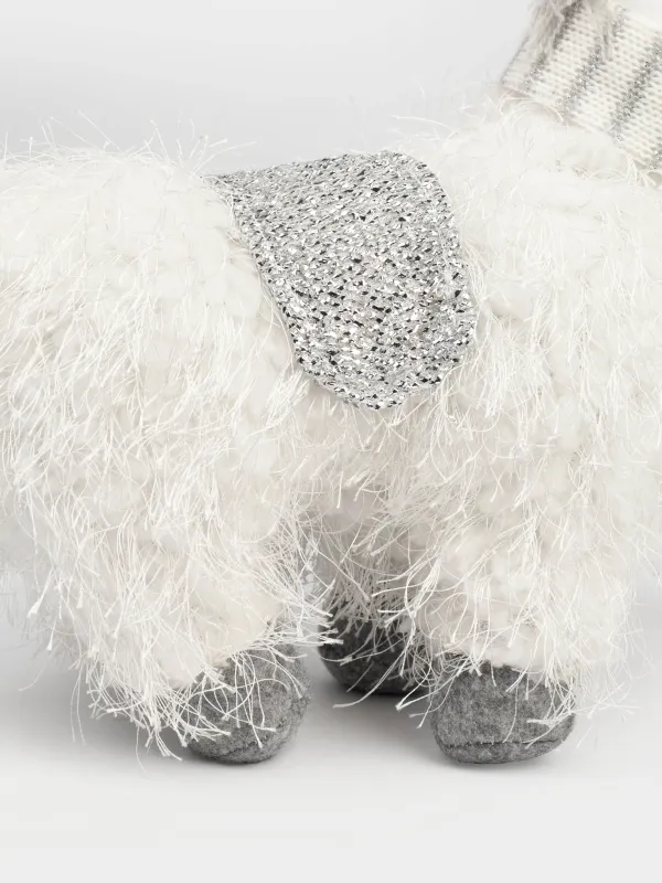 Изделие декоративное, 27 см, мягкое, полиэстер, бело-серебристое, Конь, Figure Christmas fuzz, image-4