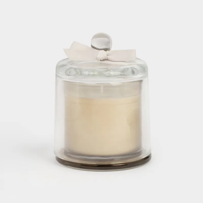 Хош иісті шам, 11 см, шам ұстағышта, қақпағы бар, шыны, Sandalwood meditation, Esthetic