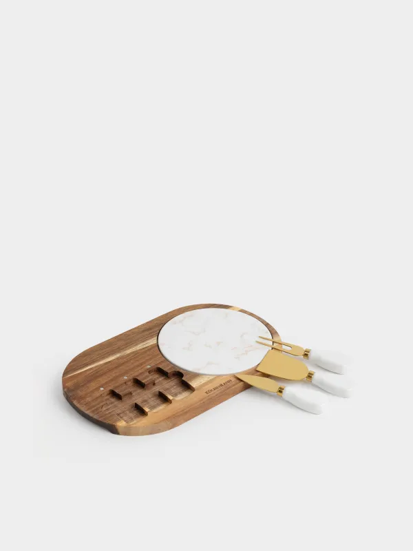 Набор для сыра, 5 пр, Cheese gold, image-0