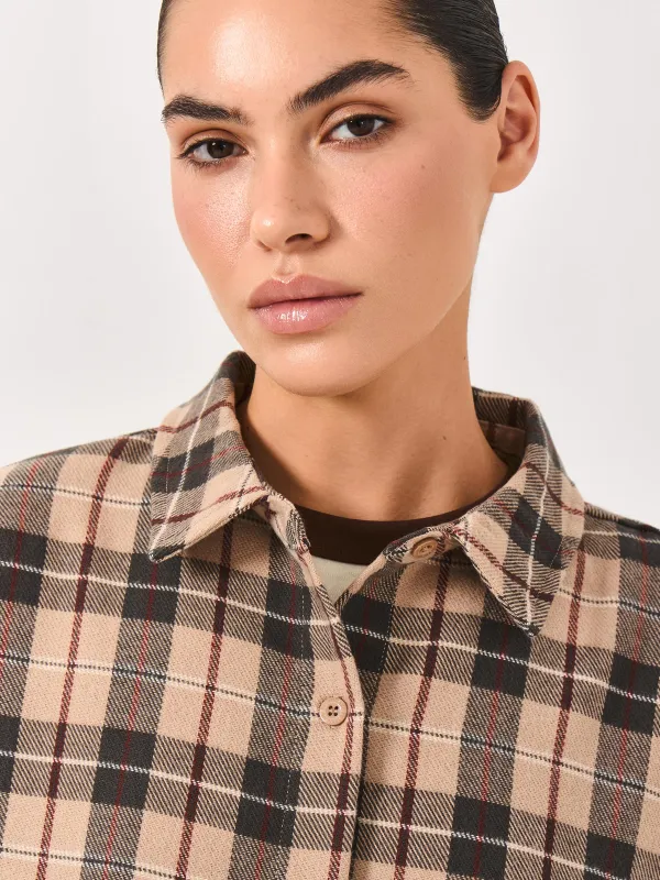 Рубашка с длинным рукавом, бежево-коричневая, Jamie, image-1