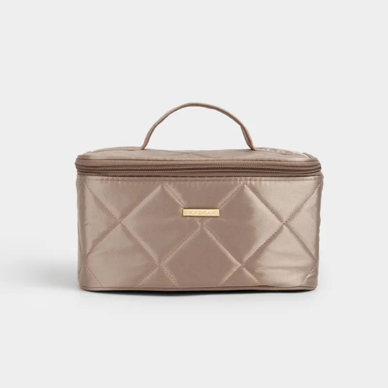 Косметичка, 23х13 см, стеганая, с ручкой, Quilted silk