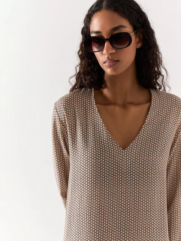 Платье, макси, бежевое, Emri, image-2